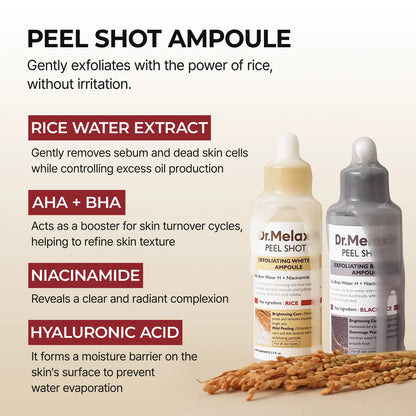 RICE PEEL SHOT SERUM AMPOULE - DR.MELAXIN™
